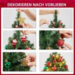 90 cm mini-kunstkerstboom met 50 warmwitte ledlampen en 60 rode bessen, kleine kerstboom, tafel, dennenboom voor kerstdecoratie, groen