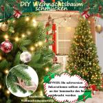 Kunstkerstboom van 180 cm in premium kwaliteit met warmwitte ledlampen, realistische takken en houten standaard, van PE + pvc, voor kerstdecoratie, herbruikbaar