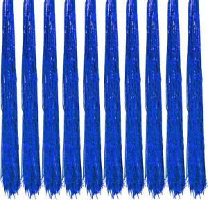 10 x Lametta, glanzend, 100 cm, voor kerstboom, boomversiering, kerstdecoratie, Kerstmis, party, feest, decoratie, zilver, goud, wit, zwart, roze, paars, blauw, groen, kleur naar k
