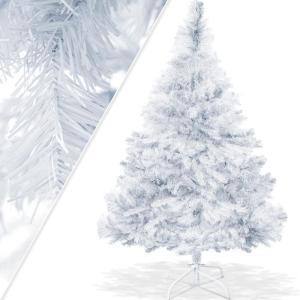 Kunstkerstboom 180 cm met 588 takuiteinden, kunstdennenboom, snelle montage, inclusief kerstboomstandaard. Kerstdecoratie - Wit 1,8 m