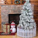Witte kunststof omheining, 24 stuks, kerstboomomheining, grens van kunststof, kerstboomomheining voor kinderen, wit, kunststof, lattenhek, decoratie, voor Kerstmis, bruiloft, feest