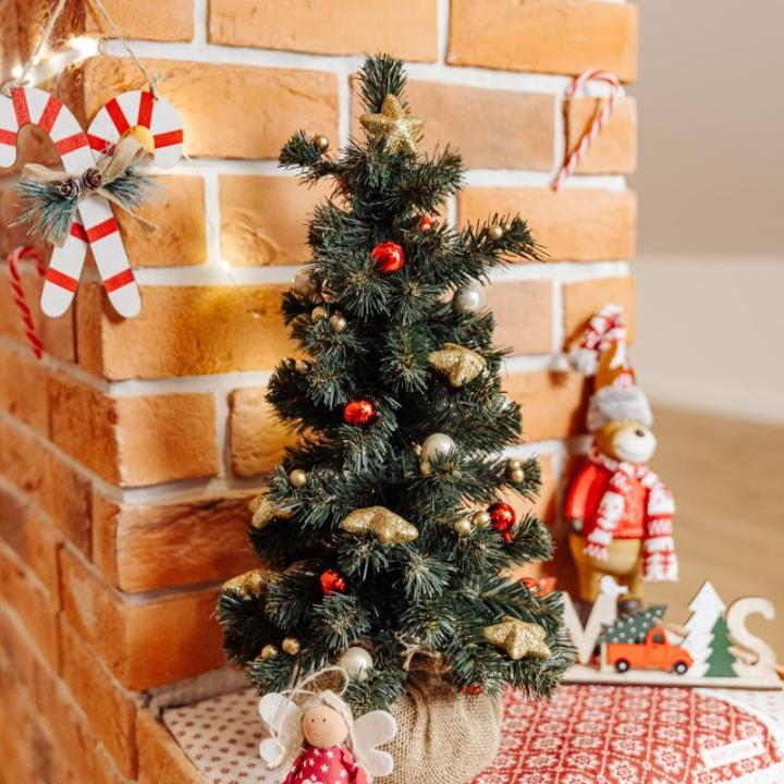 Kunstmatige Xmas Tree | Size 40 cm | Miniatuur kleine kegel | voor tabel Desk Office | Indoor Outdoor | DIY Decoratie Gift