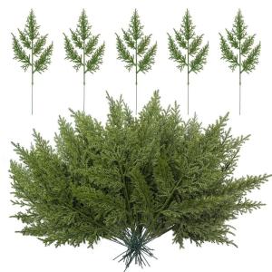 45 stuks kunstdennentakken, 30 cm, kunstdennentakken, kunstdecoratie, net als echte decoratie, kerst, strooidecoratie, dennengroen, voor adventskrans, winter, kerstkrans, decoratie
