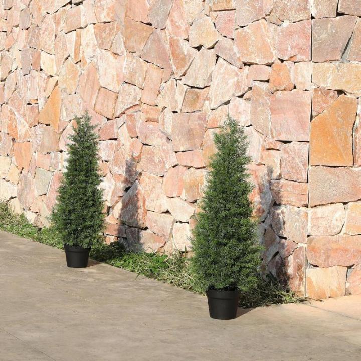 Kunstplant ceder 90 cm in pot, coniferen kunstmatig outdoor UV beschermd voor huis woonkamer tuin veranda decoratie (1 stuks)