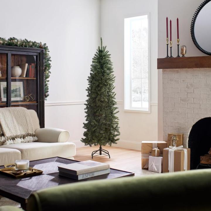 National Tree Bedrijf Kunstmatige Slanke Kerstboom, Groen, Kingswood Spar, Inclusief Stand, 6.5 Voet