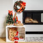 Kunstmatige Xmas Tree Gedecoreerd Rood | Afmeting 40 cm | Kleine Kegel | voor Tafel Bureau | Binnen Buiten | Decoratie Cadeau
