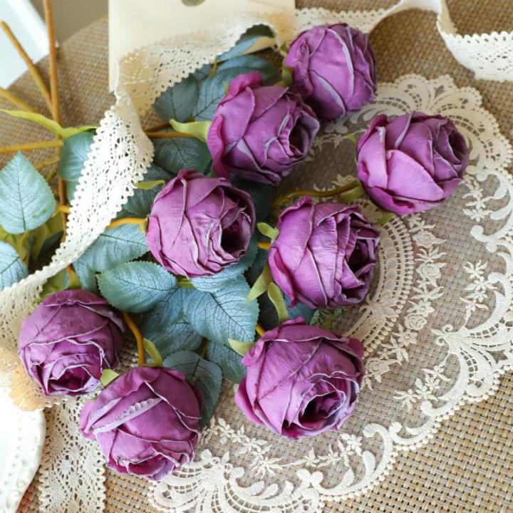10 stuks kunstmatige rozen, blauwe bloemen, 50 cm, enkele roos, lange steel, namaakbloem, zijden bloesem, roos, realistische bloem voor tafel, kantoor, feest, bruiloft, woondecorat