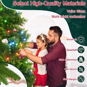 Kunstkerstboom van 150 cm met 200 RGB ledverlichting, premium dennenboom, kunstkerstboom van kunstkerstboom van PE en pvc, met metalen standaard, 400 takpunten, snel op te bouwen k