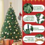 Kunstkerstboom met 1347 takpunten, moeilijk ontvlambaar pvc, inclusief metalen standaard met houtnerf, groen, 213,5 cm