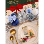 Künstliche Weihnachtsblumen, Mischung aus Seidenblumen, künstliche Rosen mit Stielen für selbstgemachte Hochzeit, Brautsträuße, Tischdekoration, Heimdekoration.