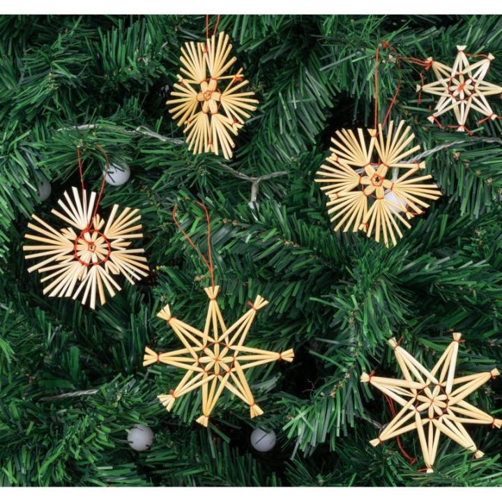 40 stuks strosterren hangers, grote strosterren, kerstboomversiering, stroornamenten, kerstboom, top, ster, vakantie, hanger voor Kerstmis, thuis, feestdecoratie