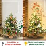 2X Weihnachtsbaum mit Deko Lichterkette 30 LED warm weiß Batterie, 60 cm Mini Kunstweihnachtsbaum mit Pinienzapfen, Tisch-Weihnachtsbaum, Weihnachtsdeko, Material PE+PVC,für Weih