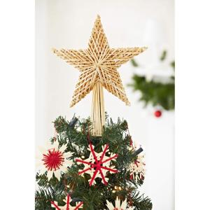 Stroboompiek - kerstboompiek ster van stro - kerstboomversiering van natuurlijk materiaal