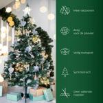 Kunstkerstboom, 180 cm, Made in EU, realistische kerstboom van pvc-folie, natuurgetrouwe kerstboom, kunstdennenboom met stevige plastic standaard, kunstdennen, Emma, 180 cm