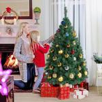 Kunstkerstboom, 154 cm, met 398 takken, opvouwbare metalen standaard, kerstboom, kunstboom voor kerstdecoratie, groen