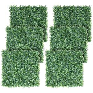 6 stuks kunstheggen, klimop, inkijkbescherming, uv-bescherming, , heggenplanten, windbescherming, decoratie voor muur, balkon, tuin, 50 x 50 cm, groen