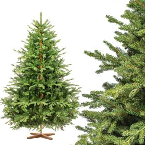 Kunstkerstboom 180 cm Alpentanne Premium met houten kerstboomstandaard | kunstkerstboom met natuurgetrouwe spuitgietelementen | Made in EU |