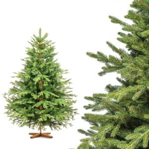 Kunstkerstboom 150 cm Alpentanne Premium met houten kerstboomstandaard | kunstkerstboom met natuurgetrouwe spuitgietelementen | Made in EU |