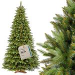 Nordmann Kunstkerstboom, 220 cm, natuurgetrouwe spuitgietelementen, gemaakt in de EU, kunstkerstboom met handgemaakte standaard van essenhout