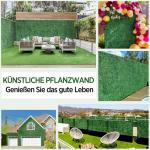 12 stuks kunstklimop voor de tuin, inkijkbescherming, 60 x 40 cm, wand met schaduwnet, kunstmatige heg, klimop, inkijkbescherming, uv-bescherming, voor balkon, tuinheggen