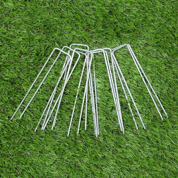 26610 10er-Packung 15 cm Kunstgrasanker aus Metall | Strapazierfähige U-Stifte | Mehrzweck-Erdanker | Gartenzubehör, grün