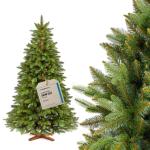 Nordmann Kunstkerstboom, 150 cm, natuurgetrouwe spuitgietelementen, gemaakt in de EU, kunstkerstboom met handgemaakte standaard van essenhout