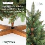 Nordmann Kunstkerstboom, 150 cm, natuurgetrouwe spuitgietelementen, gemaakt in de EU, kunstkerstboom met handgemaakte standaard van essenhout