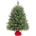 91 cm mini-kunstkerstboom met 143 takken en cementbasis, mini-tafelblad, dennenboom, moeilijk ontvlambaar, tafelkerstboom, klein, voor kerstdecoratie, groen