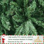 Kunstkerstboom, 152,5 cm, kerstboom met 437 takken, kunstboom, dennenboom, moeilijk ontvlambaar, pvc, incl. metalen standaard met houtnerf sparrenhout, snelle montage, groen