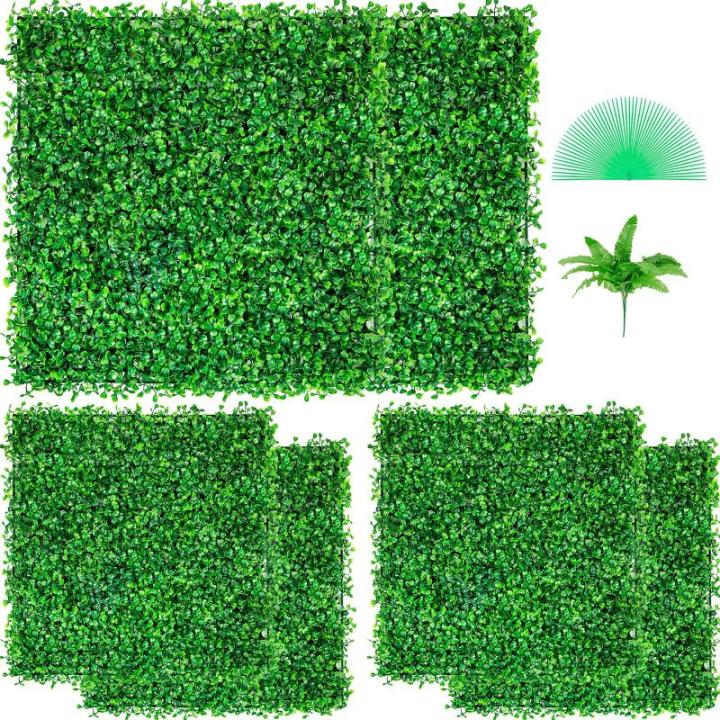 Kunstmatige plantenwand 6 stk. 20 x 20 inch, inkijkbescherming heg kunstmatig groen, kunstmatige buxusplaat PE, inkijkbescherming 50 x 50 cm, inkijkbescherming heg wanddecoratie pl