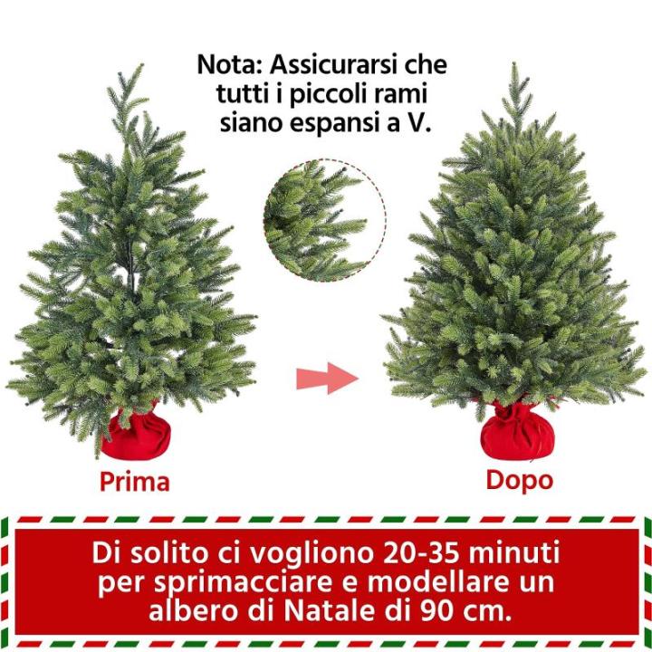 91 cm mini-kunstkerstboom met 143 takken en cementbasis, mini-tafelblad, dennenboom, moeilijk ontvlambaar, tafelkerstboom, klein, voor kerstdecoratie, groen