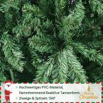 Kunstkerstboom met 1347 takpunten, moeilijk ontvlambaar pvc, inclusief metalen standaard met houtnerf, groen, 213,5 cm