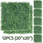 12 stuks plantenwand, klimop, inkijkbescherming, uv-bescherming, 50 x 50 cm, uv-bescherming, , heggenplanten, windbescherming, decoratie voor muur, balkon, tuin, groen