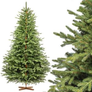 Kunstkerstboom 220 cm Alpentanne Premium met houten kerstboom | kunstkerstboom met natuurgetrouwe spuitgietelementen | Made in EU |