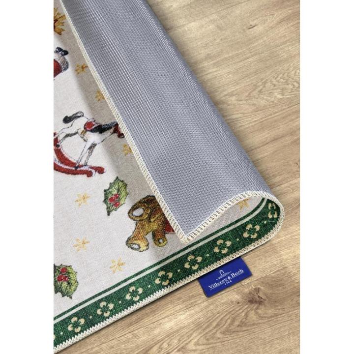 Design tapijt Nostalgic - Toy's Delight - kerstboomdeken, kerstboom en kerstboom loper voor woonkamer, slaapkamer, eetkamer, hal - groen multikleuren, 80x200 cm