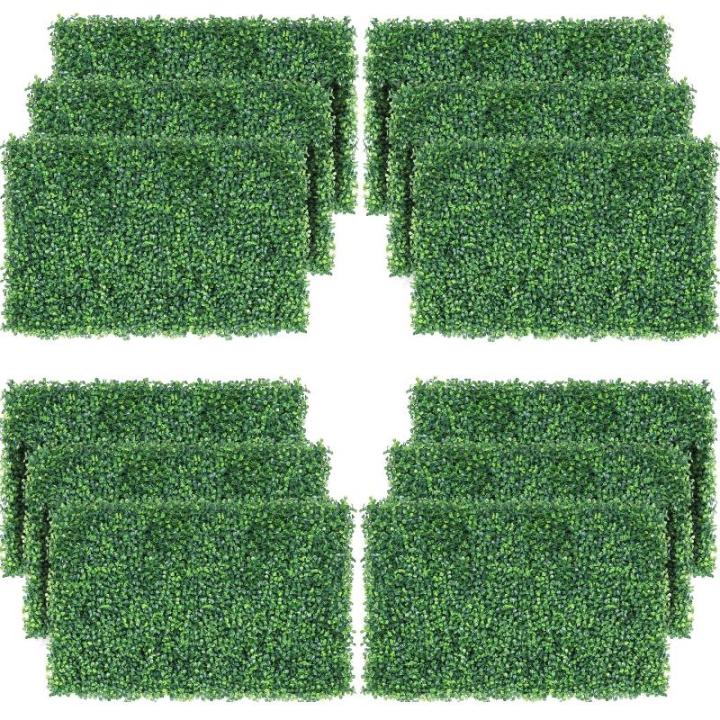 12 stuks kunstklimop voor de tuin, inkijkbescherming, 60 x 40 cm, wand met schaduwnet, kunstmatige heg, klimop, inkijkbescherming, uv-bescherming, voor balkon, tuinheggen